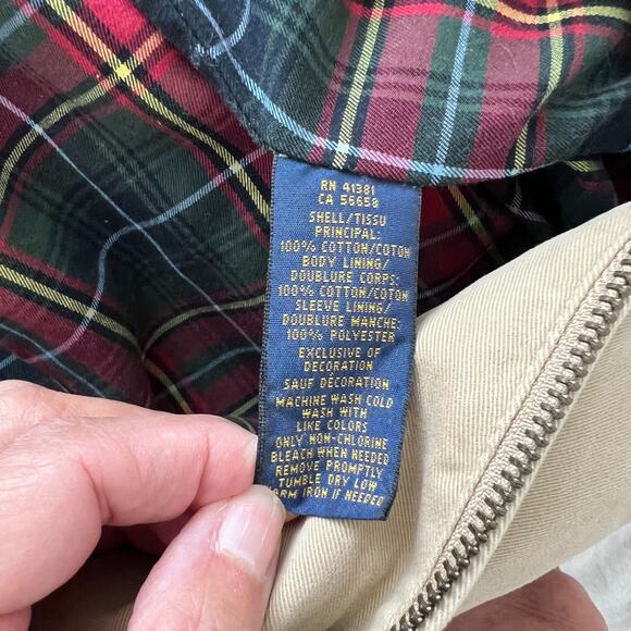 Polo Ralph Lauren Bomber Jacket Mens XXL Beige Blouson Chin Strap - Picture 4 of 12